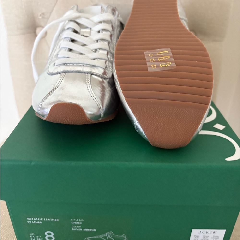J. Crew Silver Metallic Sneakers